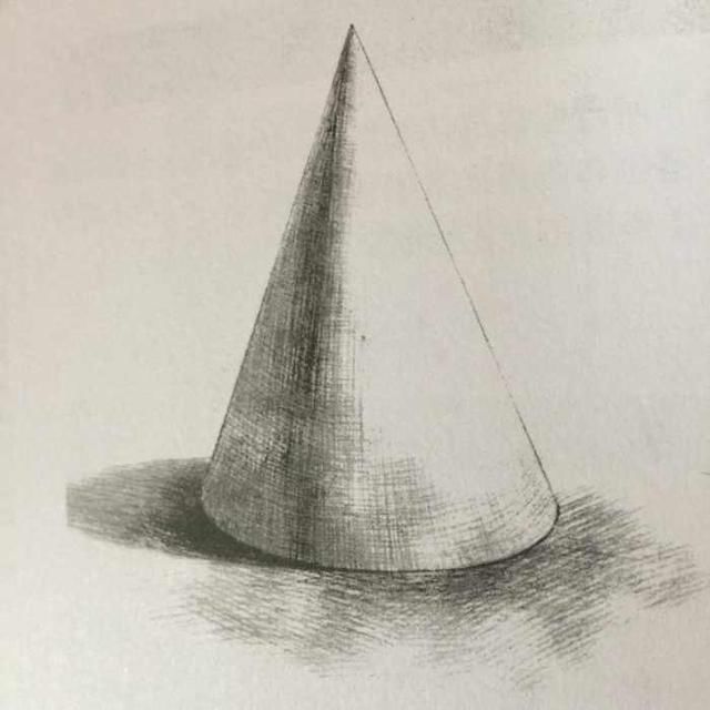 圆锥体的素描怎么画