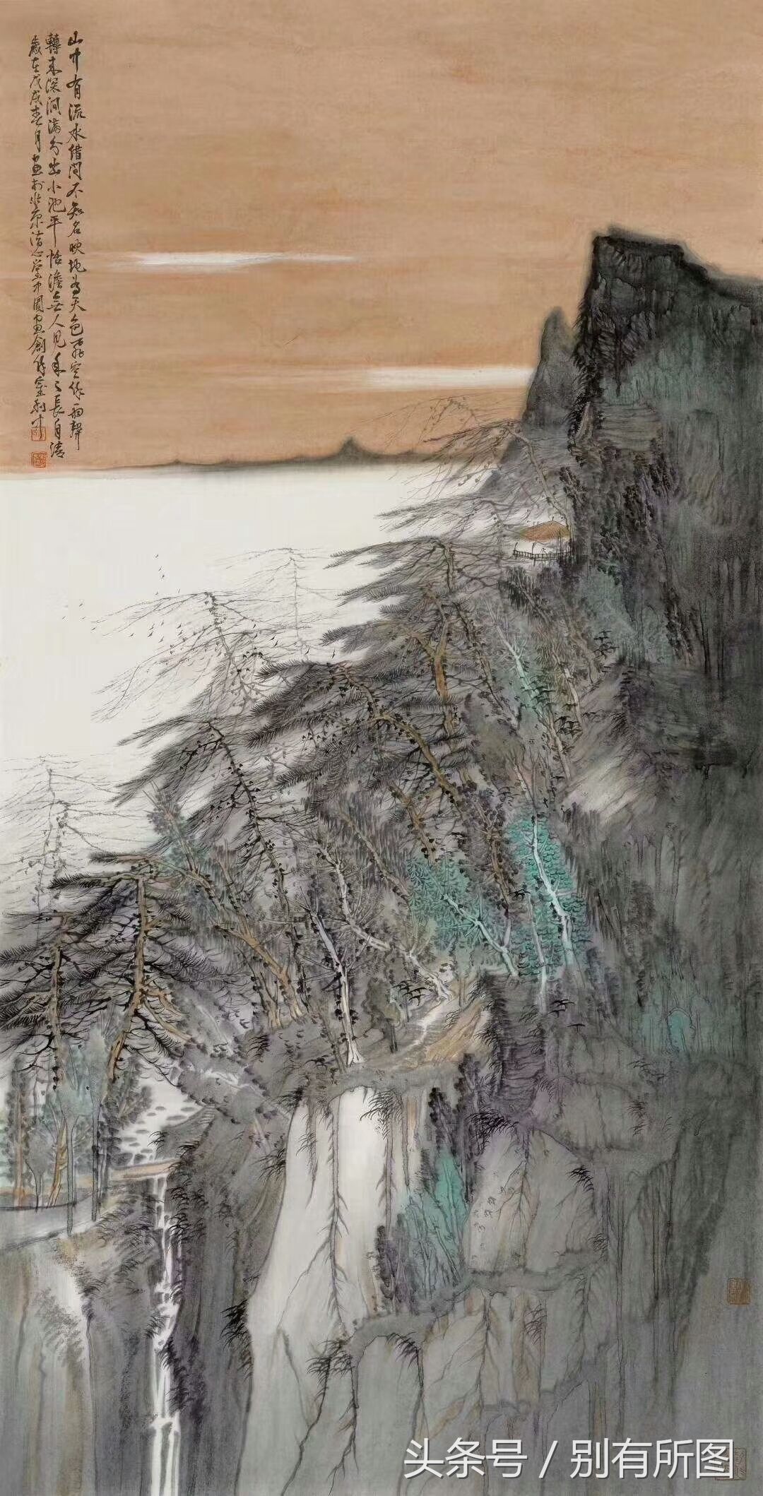 青年实力派画家唐利中国画水墨山水画参展精品作品,喜欢请收藏