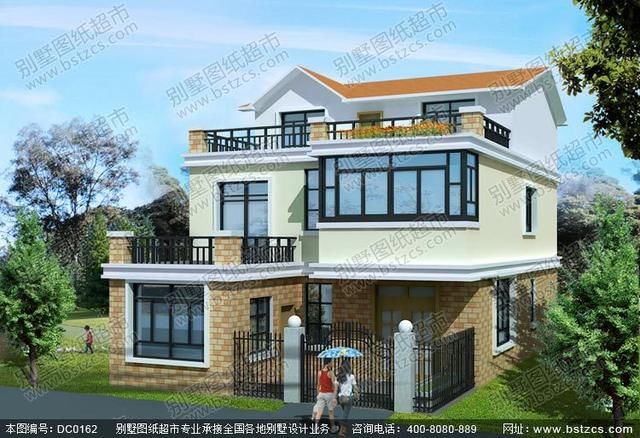 三层实用农村房屋设计效果图及施工图