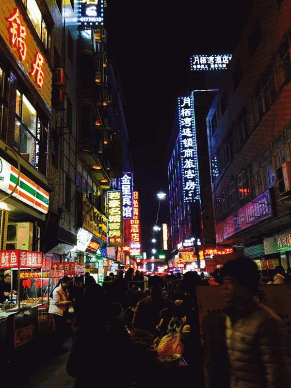 步行街 街道 街景 商业街 夜景 600_800 竖版 竖屏 手机 gif 动态图