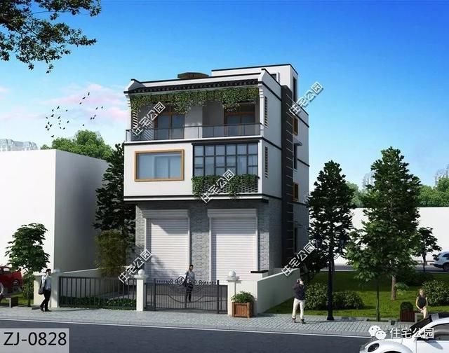 户型临街建房有别墅实用,6套带门面别墅石膏设计,大造型商铺农村花图片