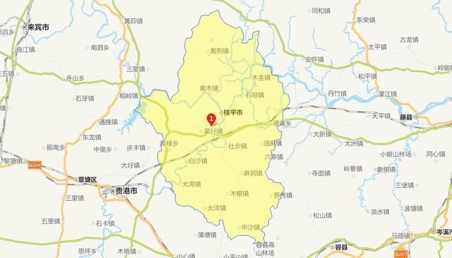 桂平市在贵港市的东北部,分别与玉林市的兴业县,北流市,容县,梧州市图片