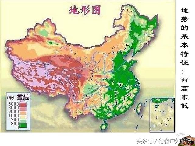 中国主要地形分布图