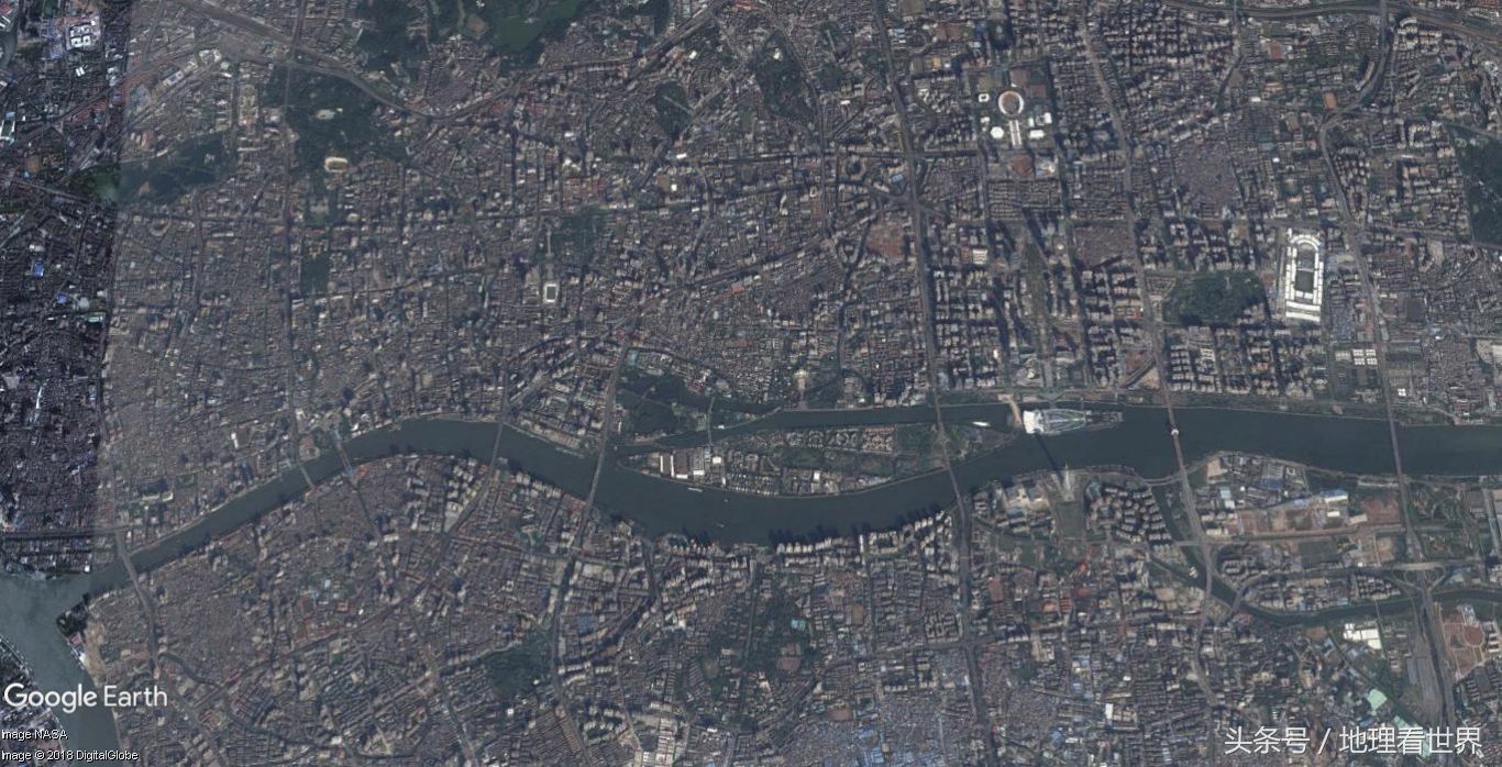 广州市区2000-2018年高清卫星地图 见证广州cbd的崛起