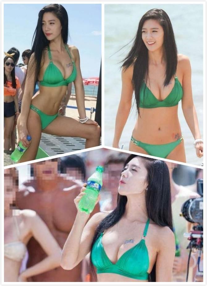 一款饮料掀起绿色海洋风,满屏都是韩国女神,李成敏最迷人