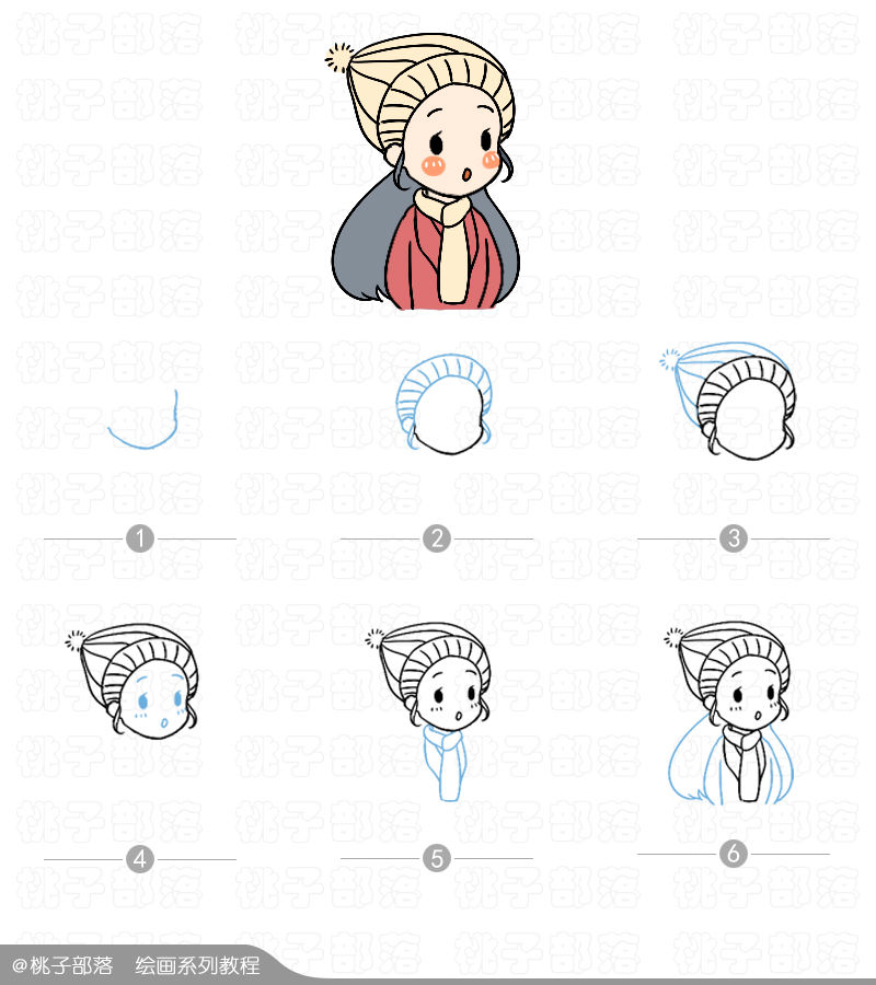 超级可爱的一组女孩子简笔画,适合初学者学习画画,宝宝们学起来