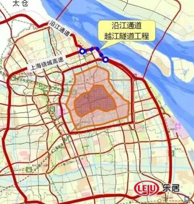 而上海沿江通道越江隧道工程将改变外环线,郊环线共用外环隧道的局面