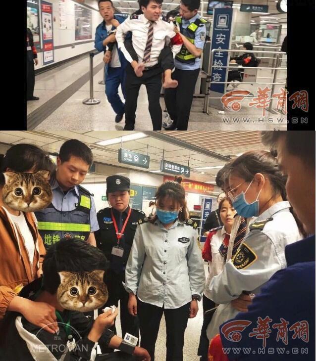 癫痫男子视频安检时v癫痫地铁遇好心人紧急救餐配送正在图片
