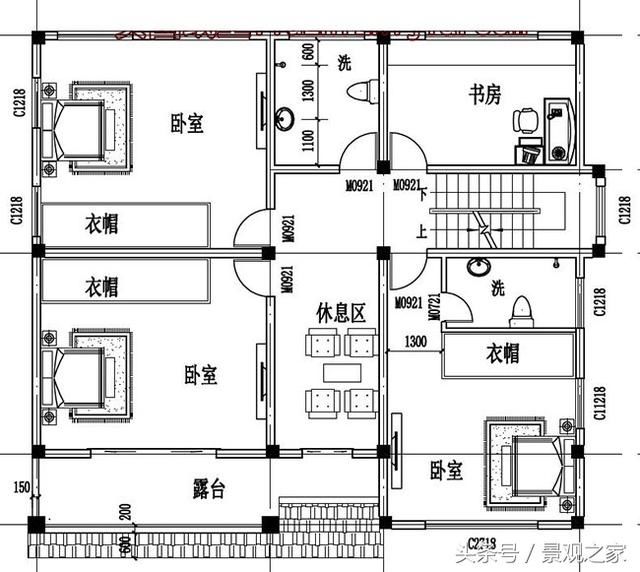 150平现代风格二层别墅房屋设计图,造型精致