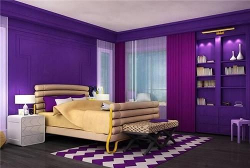 室内装修紫色配什么色好看-黄色 紫色是属于冷色调,为了冲淡其带来的