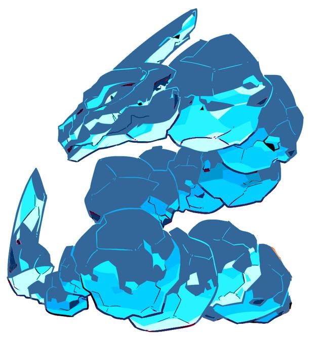 水晶大岩蛇,在动画中出现过一次,小智等人还是十分吃惊的!