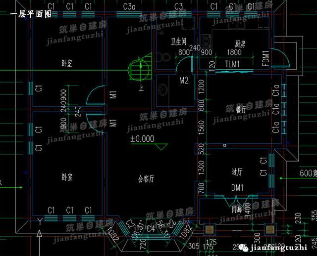 12.5x11米图纸自中断,双阳台,a图纸找回(农村设cad错误复古建房全套那里图片