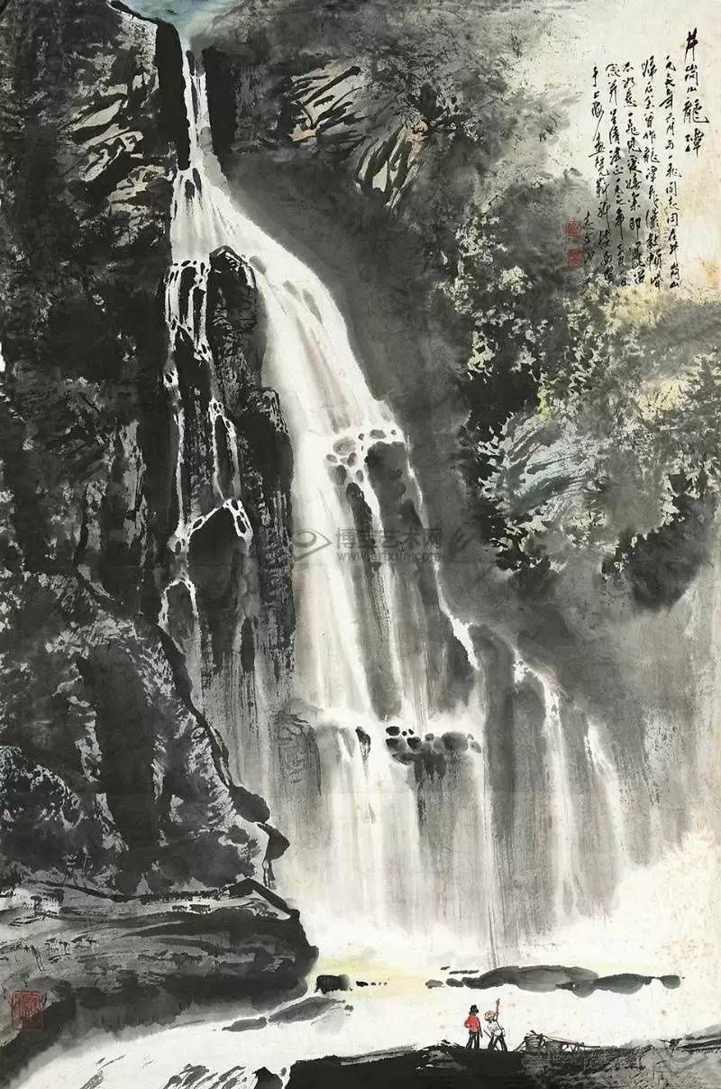 中国山水画--瀑布作品欣赏