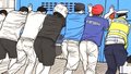 警民合力 徒手推动10余吨大客车