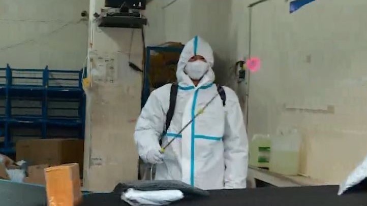 北京一来自内蒙古快递核酸阳性 记者探访快递公司：已加强消杀