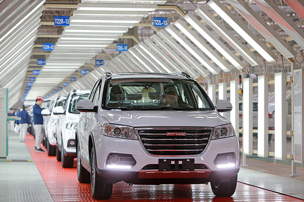 2017年2月8日,天津滨海新区的长城汽车天津哈弗分公司总装二车间.