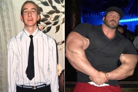 健身圈的肌肉巨兽,体型壮如牛,可谁知健身前的他们如此瘦骨嶙峋