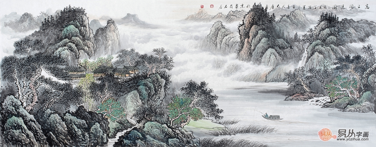 薛大庸最新力作国画山水画作品《高士闲逸图》【作品来源:易从网】