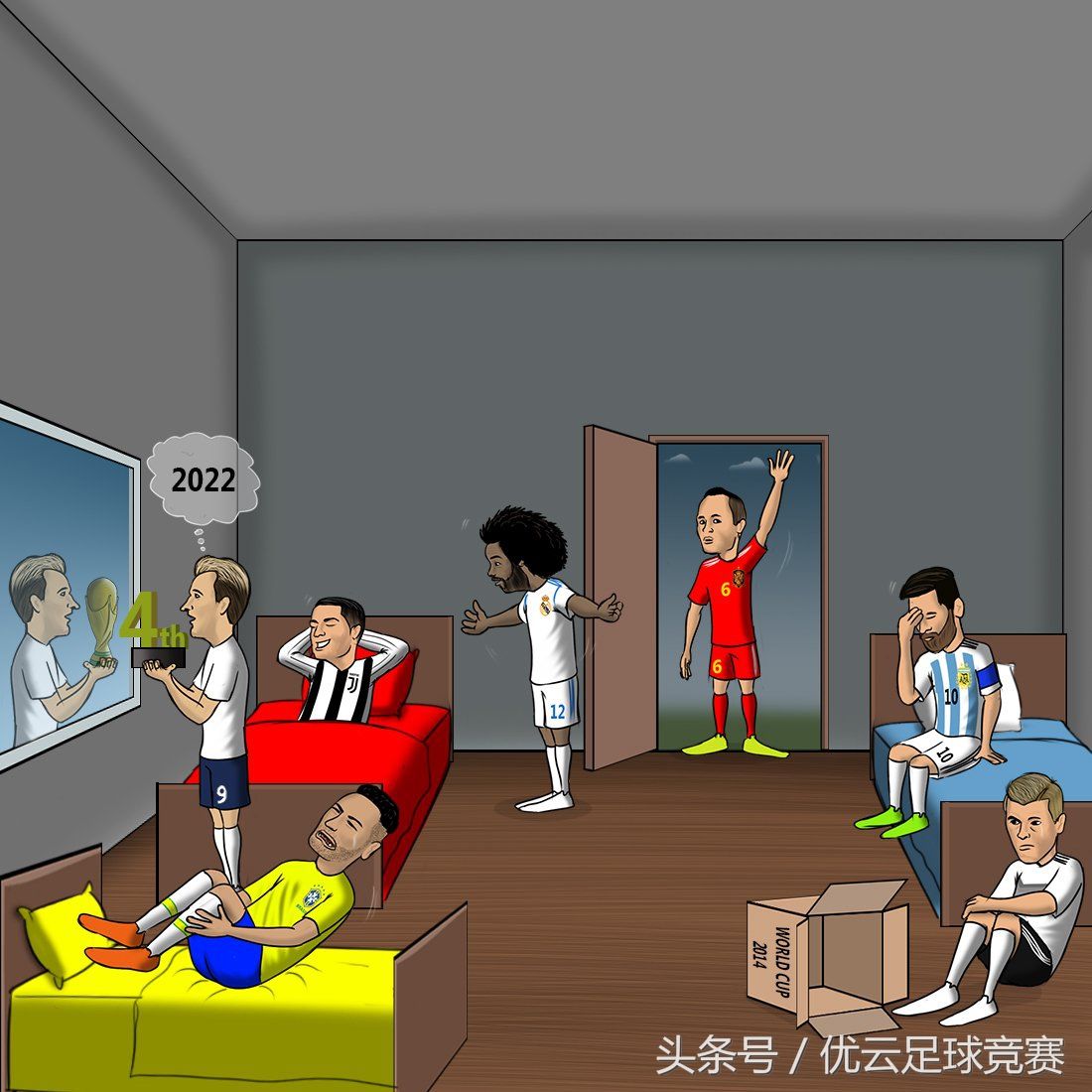 世界杯决赛法国队PK克罗地亚,漫画解读球员内