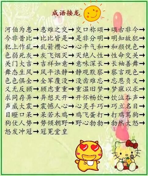 好家长正确激励孩子的潜能(附成语接龙大全,超