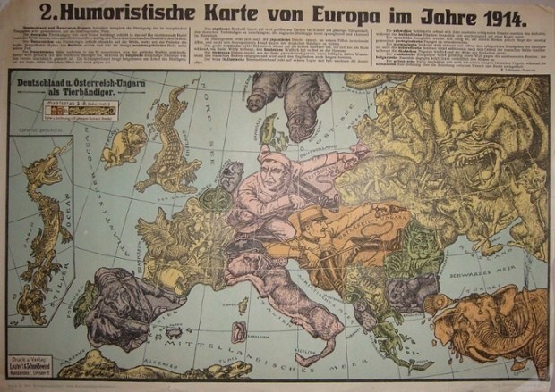 宣传画里的第一次世界大战地图