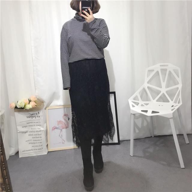 谁说冬天不能穿半身裙,这款针织裙两面可穿,洋