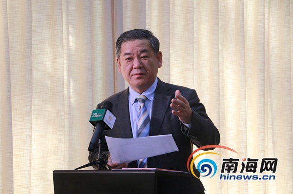 中金鹰和平发展基金会执行理事长李柏青致辞.南海网记者 叶子青 摄