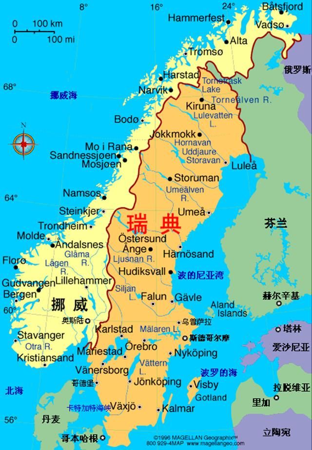 瑞典瑟姆兰省地图图片