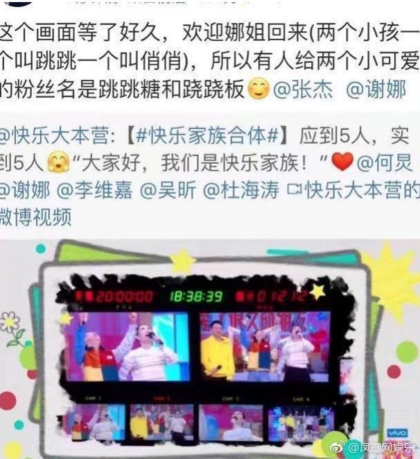 谢娜张杰双胞胎女儿名字曝光 一个叫跳跳 一个