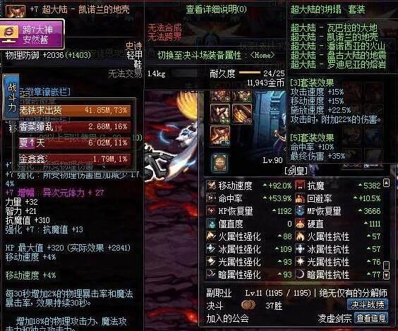 dnf这剑宗超大陆是从奶爸毁号跨界的吧,增幅和