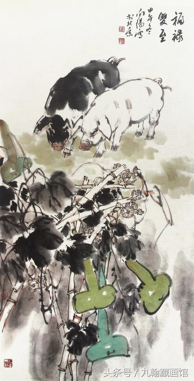 轻松学国画,十二生肖之猪的完整画法,快收藏吧