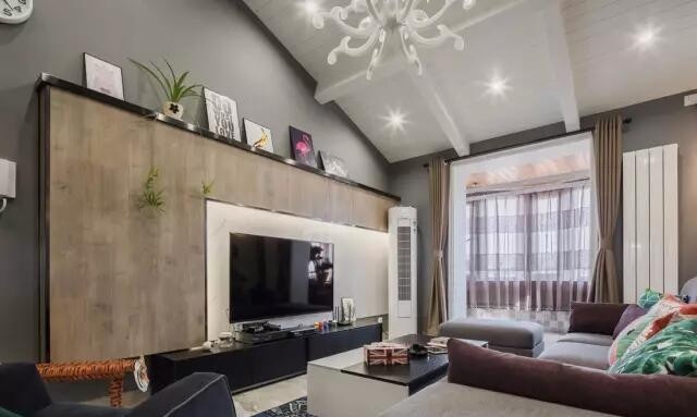 沈阳98平现代混搭挑高Loft大气斜顶装修