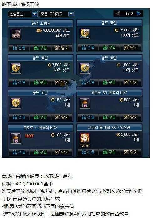 地下城韩服更新, 一键满疲劳深渊降临, 角色伤害