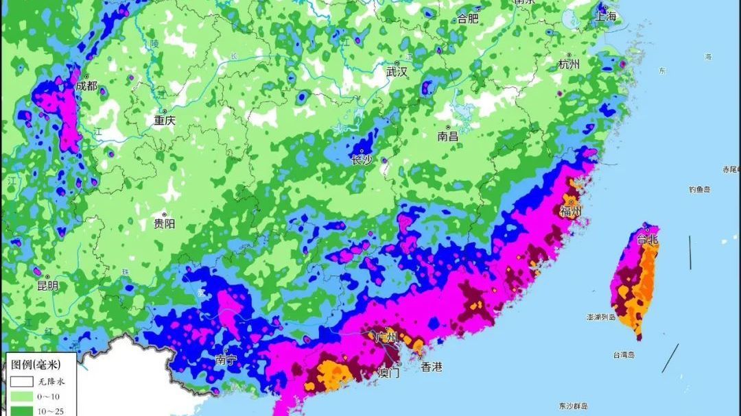 冷空气与台风残余涡旋制造大范围降雨 暴雨大暴雨还在持续