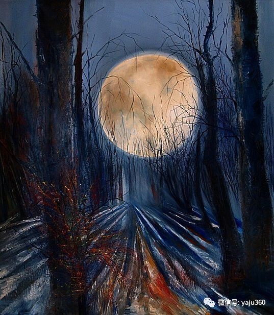 油画世界:宁静的夜色