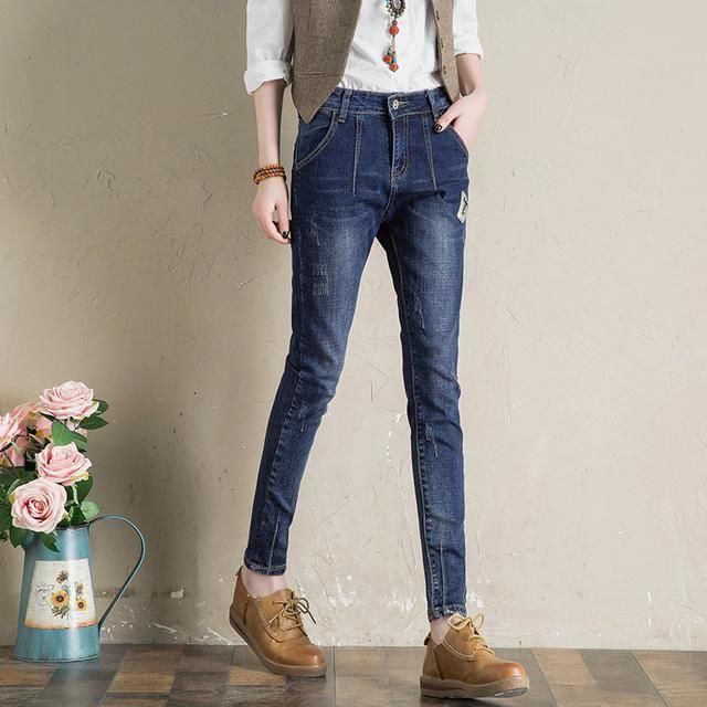 屁股太大好难搭?显瘦高腰牛仔裤,让你穿出纤纤