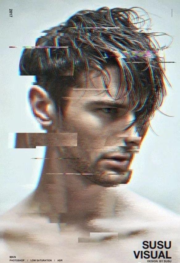 PS设计制作流行抖音风炫酷故障效果海报!(教科