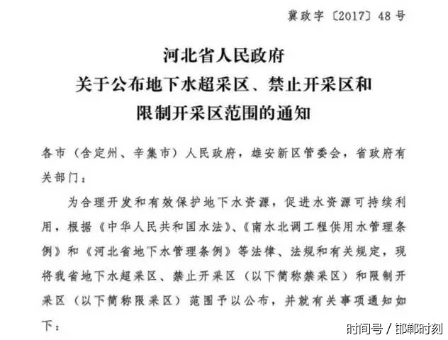 河北地下水超采区、禁采区、限采区范围划定公布! 河北地下水超采区、禁采区、限采区范围划定公布!