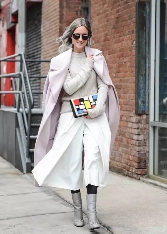 第二弹!阔腿裤搭配各种颜色大衣,治好你的选择