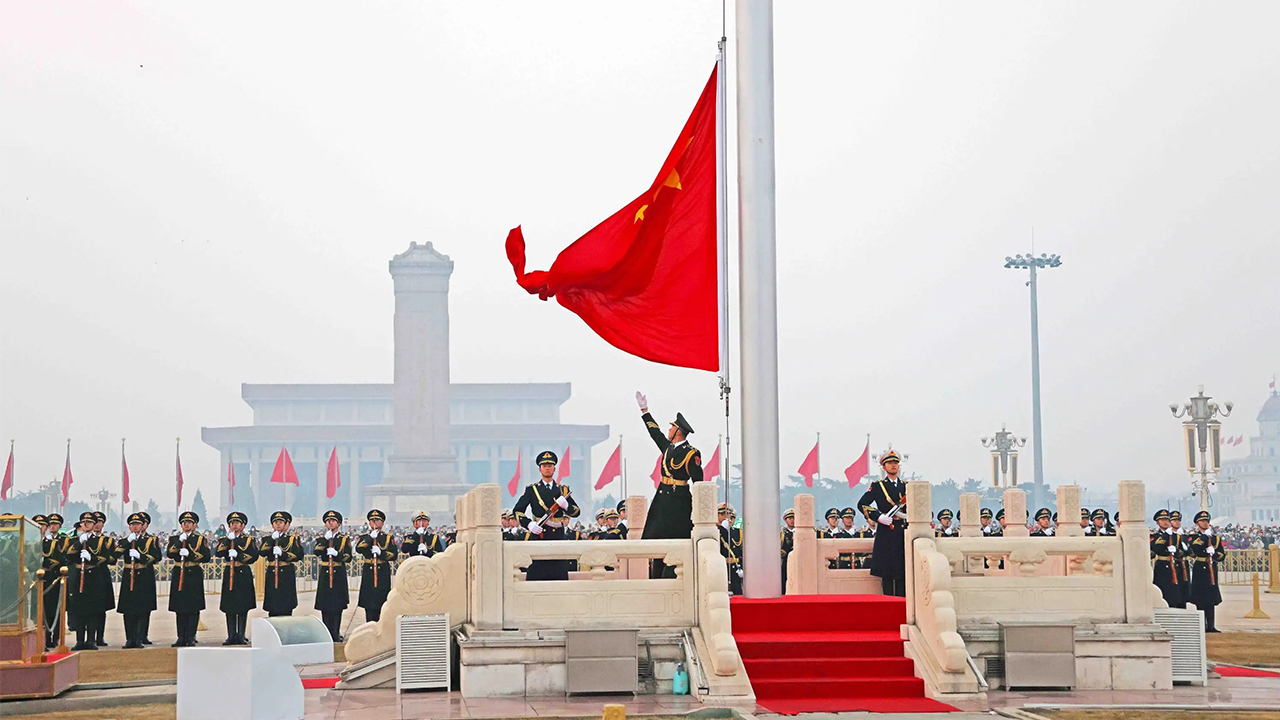 4月7日 天安门广场升旗仪式