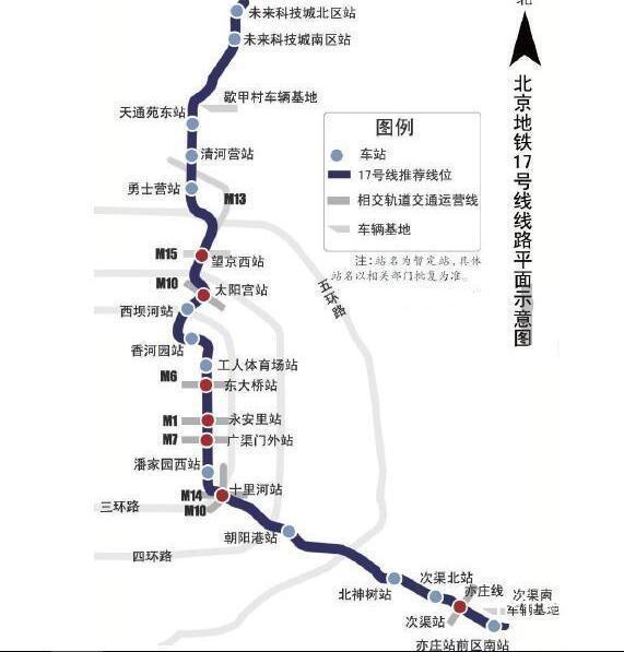 地铁17号线什么时候开通,北京地铁17号线线路