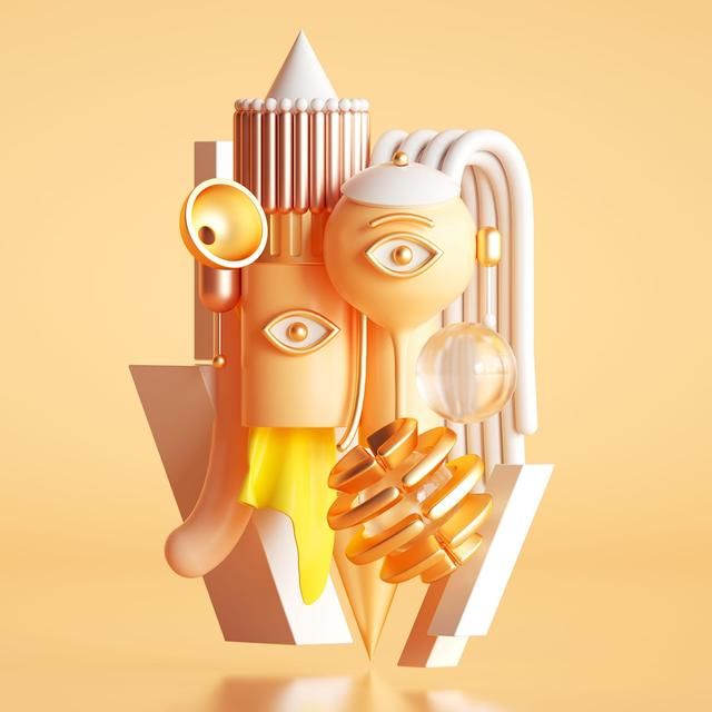 3d概念作品:文化形式中的抽象是我最喜欢的主题