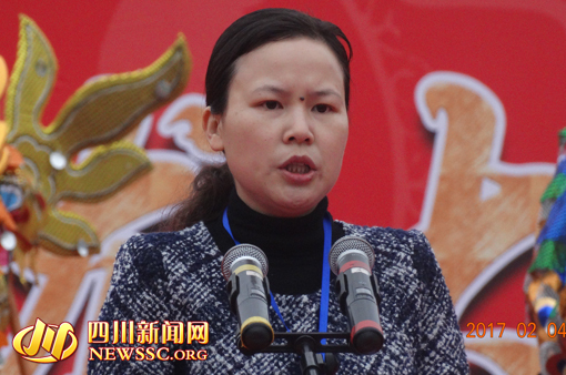 隆昌县委常委,宣传部长罗平芳在开幕式上致辞比赛现场