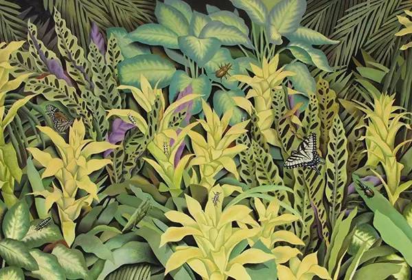 " 蜉蝣梦 2014 纸面丙烯 75×110cm 蝎子与向阳花 2015 纸面丙烯 35