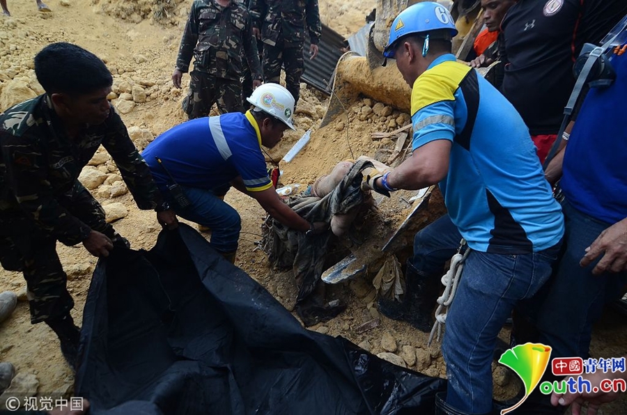 菲律宾山体滑坡已致21人死 64人失踪