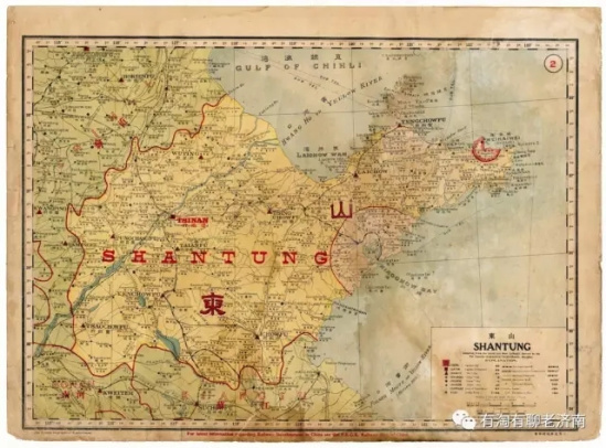 清代山东彩色地图 能认出这些地名是现在哪吗?