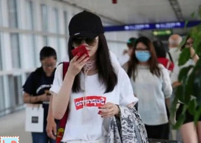 杨幂回港刘恺威举家接机,父子争推行李箱,网友