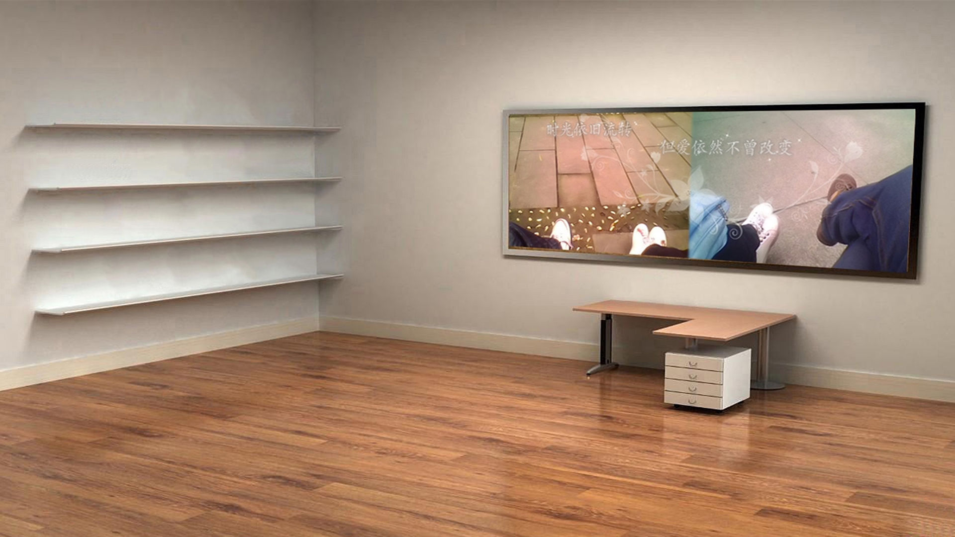 3D立体房间电脑桌面壁纸,3D效果图让你一目了