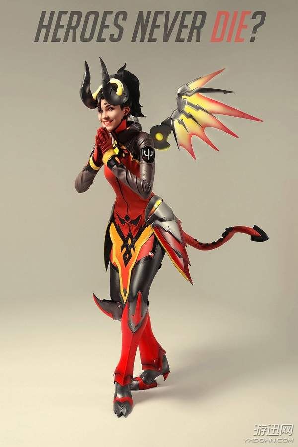 俄罗斯美女Cos《守望先锋》魅魔天使 俏皮可