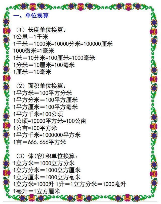 初中数学基础重要性_小学数学公式总结_1 6年级数学公式